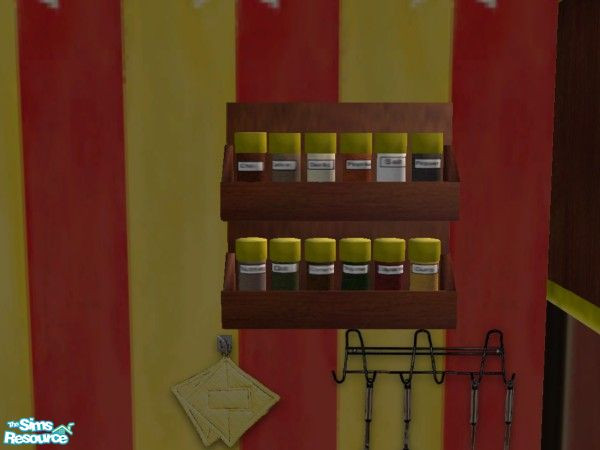 Sims 2 — Black Stove Matching Kitchen Spice Rack by c_literati — Thanks, simaddict99, for permitting recolors *and* being