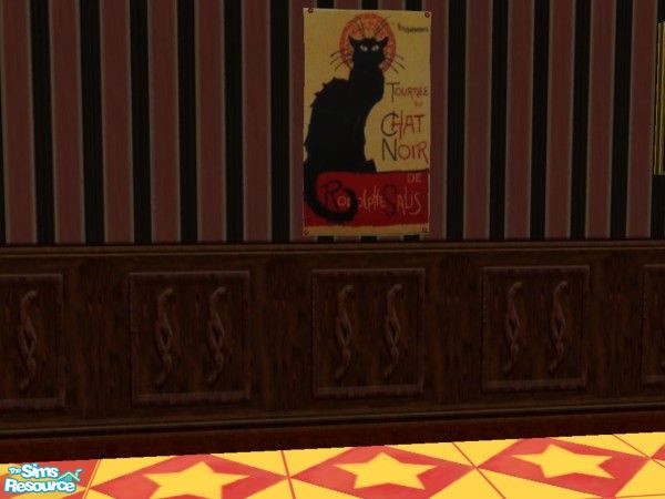 Sims 2 — Black Stove Matching Kitchen Chat Noir P by c_literati — Recolor of the "We Call It Football" poster.