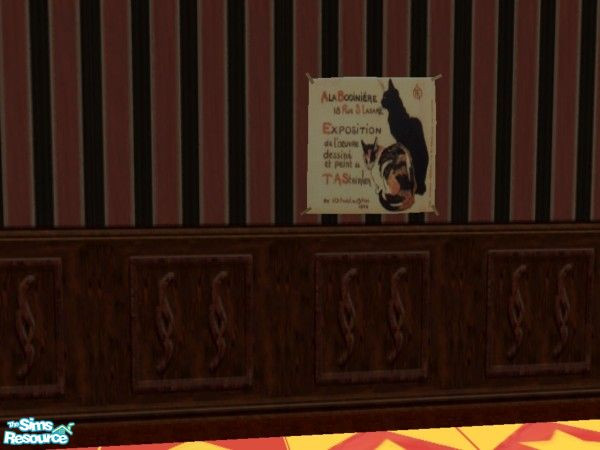 Sims 2 — Black Stove Matching Kitchen Cats Poster by c_literati — Recolor of the "Surfing the Universe" poster.