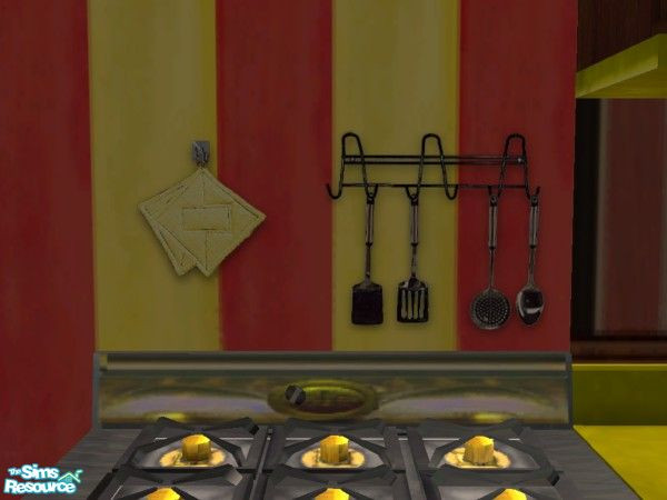 Sims 2 — Black Stove Matching Kitchen Decor by c_literati — Thanks to bitzybus for permitting recolors! Sorry, folks,