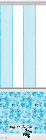 Sims 2 — Blue Fish Wall by fearthischick — 1 Wall, stripes with blue fish and 1 matching floor.