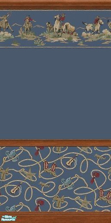Sims 2 — Cowpoke Wallpaper #3 by tamlfra — 1 of 3 wallpapers to match the Cowpoke nursery/bedroom.