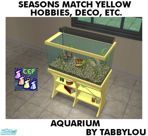 Sims 2 — TL - SM YellowHobbiesDecoEtc Aquarium by TabbyLou — Aquabox 5 gal Aquarium Recolor of objects from the Hobbies