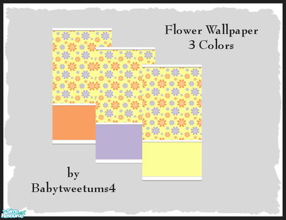 Sims 2 — Flower Wallpaper by babytweetums4 — These brightly colored, flower printed wallpapers will perk up any Sims