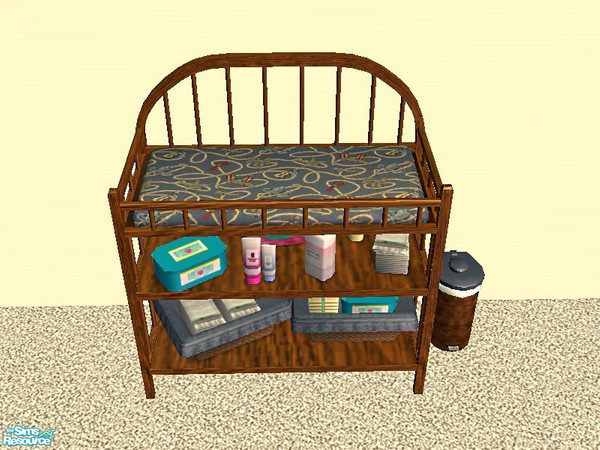 Sims 2 — Cowpoke Nursery/Bedroom Changing Table by tamlfra — Adorable pattern, and a nice wood grain. Matches all the