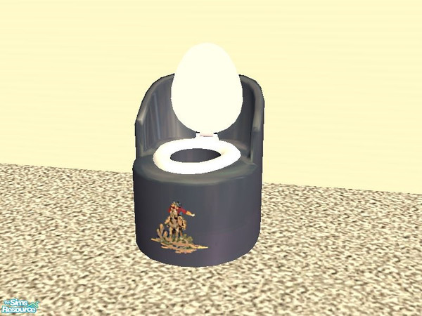 Sims 2 — Cowpoke Nursery/Bedroom Potty Chair by tamlfra — Learn to potty, with this blue potty, and cowboy! Base game