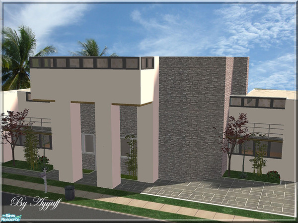 Sims 2 — Creative & Modern by ayyuff — 1st.level: 1 room-kitchen/livingroom - 1bath 2nd.level: 2 rooms - 1 bath