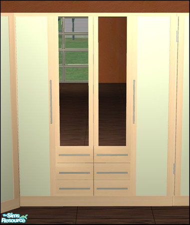 Sims 2 — Naturals Bedroom Ash - Largewardrobe-green by Elize-37sims — Green Door panels