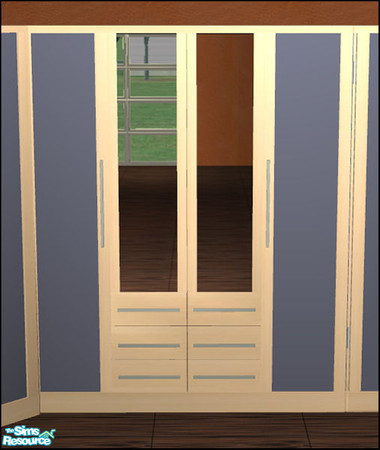 Sims 2 — Naturals Bedroom Ash - Largewardrobe-blue by Elize-37sims — Blue Door Panels