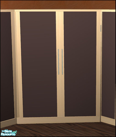 Sims 2 — Naturals Bedroom Ash - Cornerwardrobe-brown by Elize-37sims — Brown door panels