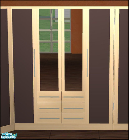 Sims 2 — Naturals Bedroom Ash - Largewardrobe-brown by Elize-37sims — Brown Door Panels