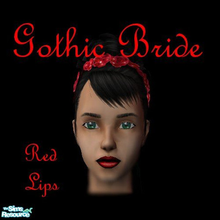Sims 2 — Gothic Wedding, Lipstick by andi and grim — This is a red lipstick, part of my gothic bride set.