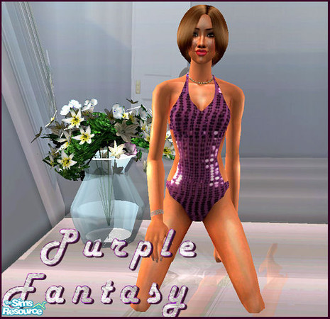 Sims 2 — Purple Fantasy Swimwear by Tenderhrt — Is your Sim needing a vacation? What is the perfect way to wow her
