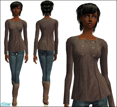 Sims 2 — Rush - brown  by Aleeza — No EP required. Enjoy!