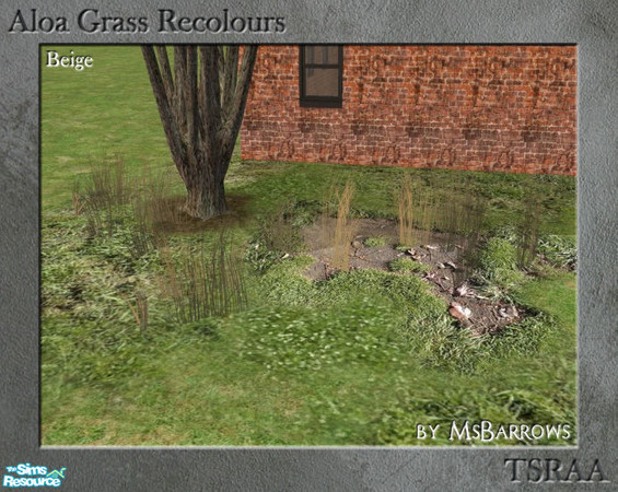 Sims 2 — Aloa Grass - Beige Grass #3 by MsBarrows — Beige recolour of the \"Grass #3\" mesh.