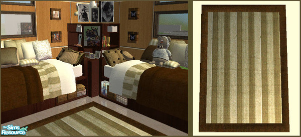 Sims 2 — Twin bedroom superset - brown rug by kibanahnah — Small house?Not enough rooms and a lot of children?Fear