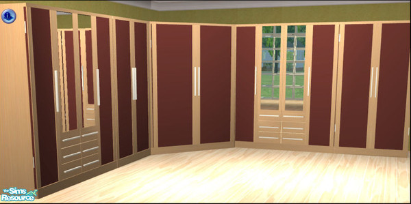 Sims 2 —  Naturals Cornerwardrobe Burgundy doors by Elize-37sims — Burgundy doorpanels for the Naturals Dressingroom