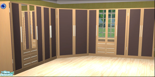 Sims 2 — Naturals Cornerwardrobe Brown doors by Elize-37sims — Brown doorpanels for the Naturals Dressingroom
