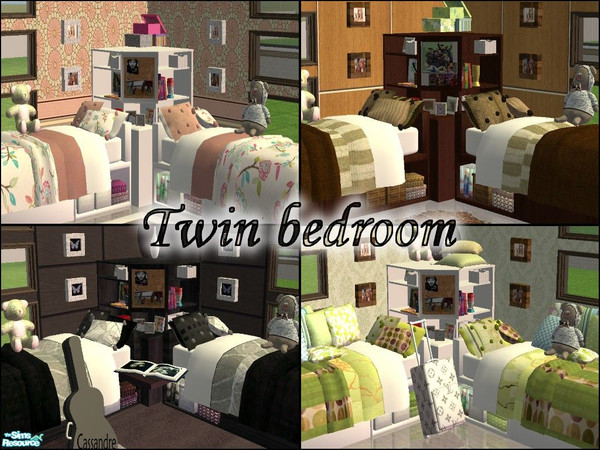 Sims 2 — Twin bedroom superset by kibanahnah — Small house?Not enough rooms and a lot of children?Fear not!The twin