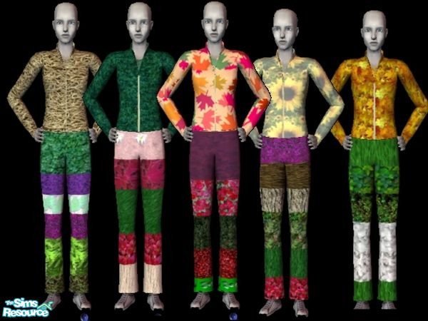 Sims 2 — Nature jogging set by jasmine63 — Jogging suits made of natural texures so you can keep in touch with your