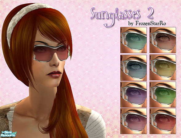 Sims 2 — Sunglasses II set by FrozenStarRo — New set of sunglasses, ladies only in my opinion. There are tiny colored