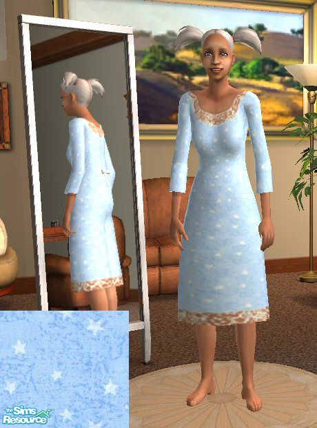 The Sims Resource - Twinkle Twinkle Pajamas for Elder Women