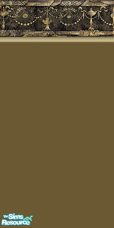 Sims 2 — Romanesque by Euterpe — A kakhish coloured wallpaper with a romanesque top border