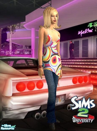 Sims 2 — YA Multi Colour  Overskirt by sgoobysnacks — This YA Multi Colour Overskirt comes with blue denim jeans and