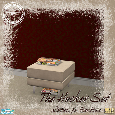 Sims 2 — The Hocker set, Magazines by BetterbeSim — Lounge addition for the Zentime Livingroom. This set contains a