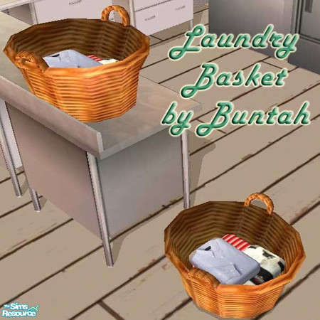 Sims 2 — Laundry Basket by buntah — This laundry basket goes well with GamerG's or LLedford's washer/dryer and Cemre's