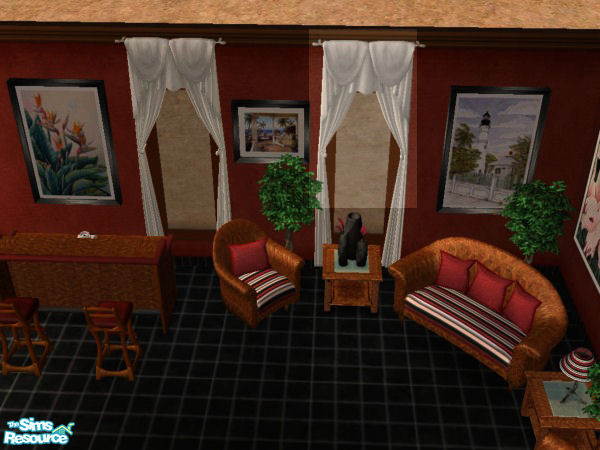 Sims 2 — Key West Curtain by SimsLvrGrl — Hot and cool, all at the same time! Cool, crisp white linen curtain. 3 sizes