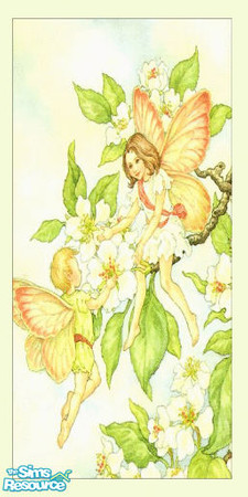 Sims 2 — Fairies and Flowers wall by ead425 — green and yellows
