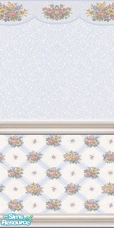 Sims 2 — Roses In Blue Wall by Queen_Of_The_Stone_Age — -