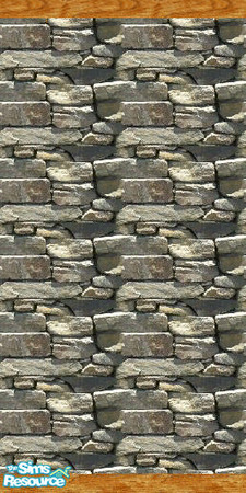 Sims 2 — Rock Wall with wood 2 by swmeek — A rock wall for your sims houses.