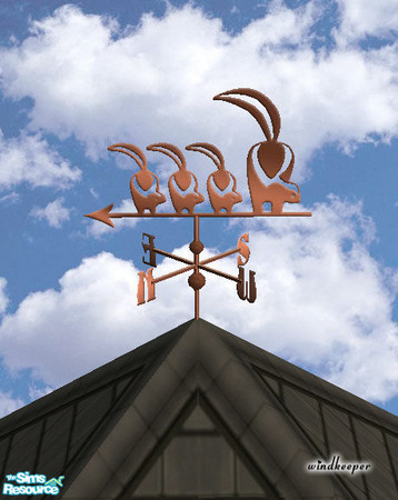 Sims 2 — Skunk family weather vane, copper by Windkeeper — You need to download "Weather vane" file from this