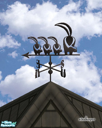 Sims 2 — Skunk family weather vane, black by Windkeeper — You need to download "Weather vane" file from this
