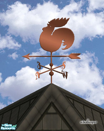 Sims 2 — Rooster weather vane, copper by Windkeeper — You need to download "Weather vane" file from this set in