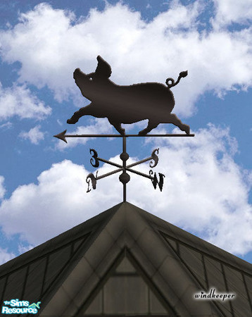 Sims 2 — Pig weather vane, black by Windkeeper — You need to download "Weather vane" file from this set in