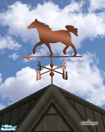 Sims 2 — Horse weather vane, copper by Windkeeper — You need to download "Weather vane" file from this set in