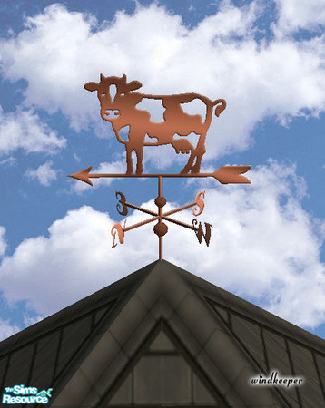 Sims 2 — Cow weather vane, copper by Windkeeper — You need to download "Weather vane" file from this set in