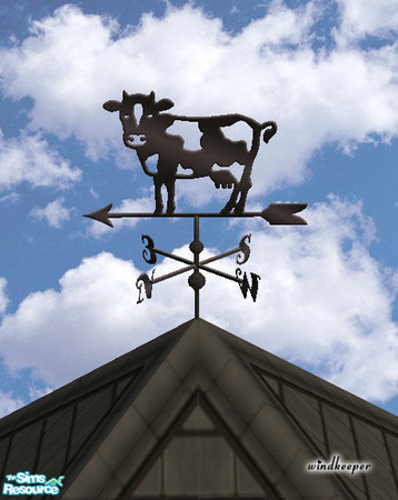 Sims 2 — Cow weather vane, black by Windkeeper — You need to download "Weather vane" file from this set in