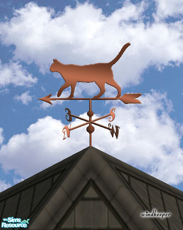 Sims 2 — Cat weather vane, copper by Windkeeper — You need to download "Weather vane" file from this set in