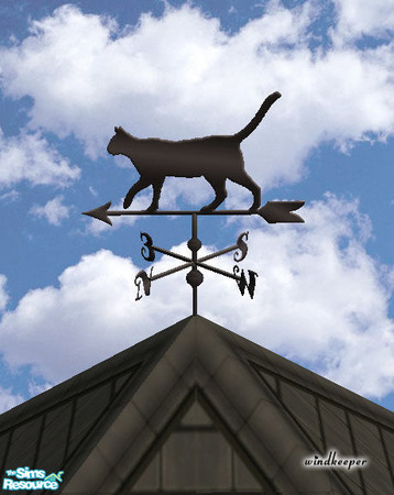 Sims 2 — Cat weather vane, black by Windkeeper — You need to download "Weather vane" file from this set in