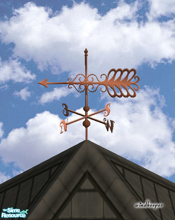 Sims 2 — Arrow weather vane, copper by Windkeeper — You need to download "Weather vane" file from this set in