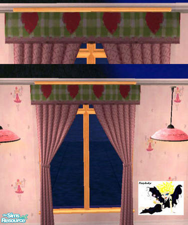 Sims 2 — Mice & Flowers Curtains by foxybaby3 — Yet another girly set from me! Are you getting bored yet?? Anyway,