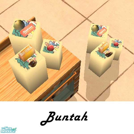 Sims 2 — Bags or Boxes of Groceries by buntah — These groceries sit on any counter, so you can use them in a supermarket