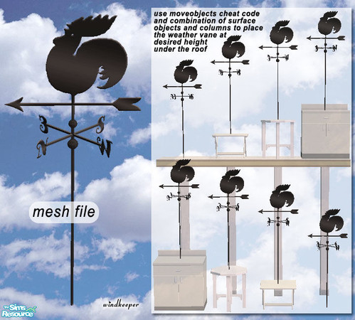 Sims 2 — Weather vane by Windkeeper — <strong>- MASTER MESH -</strong> You need to download this one for other weather