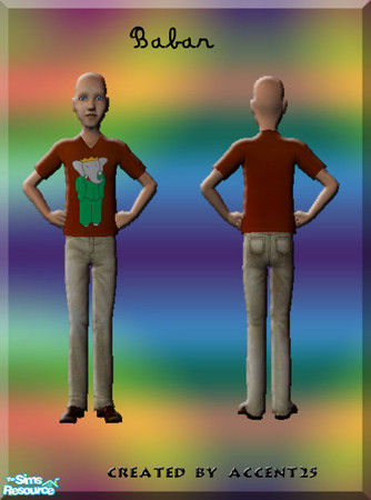Sims 2 — babar t-shirt by accent25 — please rate