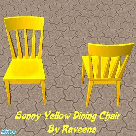 Sims 2 — Sunny Yellow Dining Chair by Raveena — Part of the Sunny Yellow patio set.