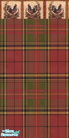 Sims 2 — red tartan wall 2 by ead425 — Scottish tartan and roosters